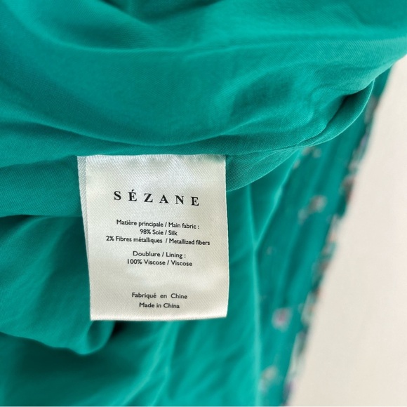 Sezane Oliveria Dress in Jade Bali FR 36 - Picture 7 of 7